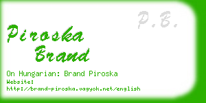 piroska brand business card